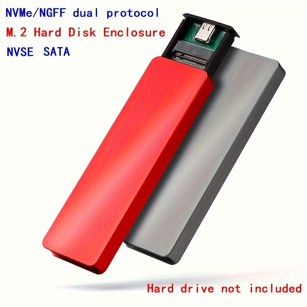 Dual Protocol M2 NVMe/SATA SSD Case 10Gbps HDD Box M.2 NVME NGFF SSD to USB  3.1 Enclosure Type-C to Type-A for M.2 Hard Disk