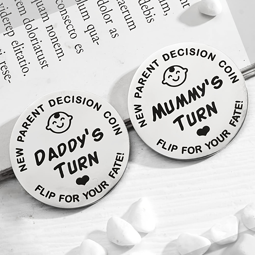 New Baby Gifts for Parents,Double-Sided Decision Coin Gift for New Mom & Dad,Funny Baby Shower Gifts for Couple,Gifts for Pregnant Women As