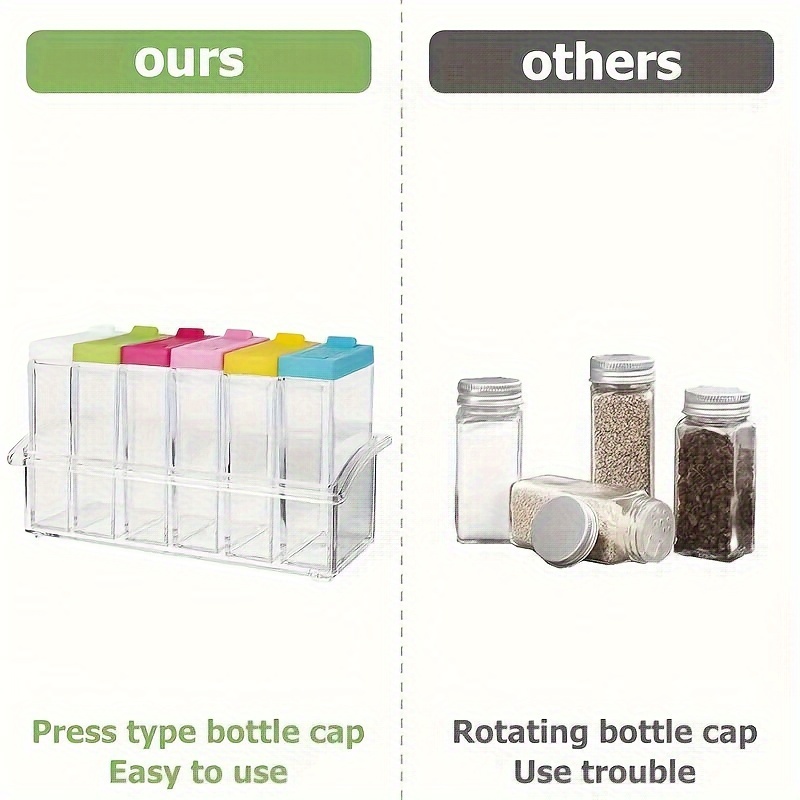 Vertically Rotatable Storage Seasoning Boxes Spice Jar Bottle with