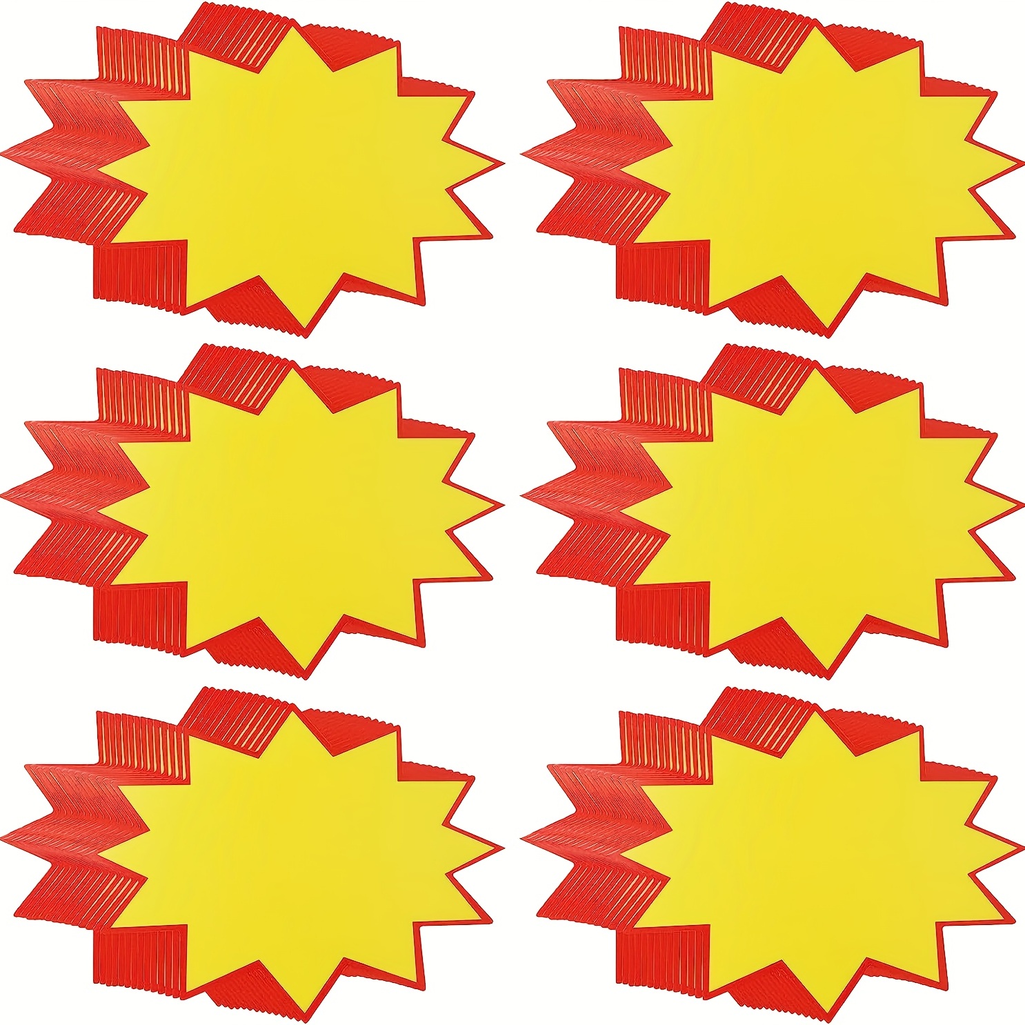 OUNONA Signs Blank Sale Price Retail Burst Paper Labels Tags Sales Label  English Shop Signs Star Bright Retail Tags 