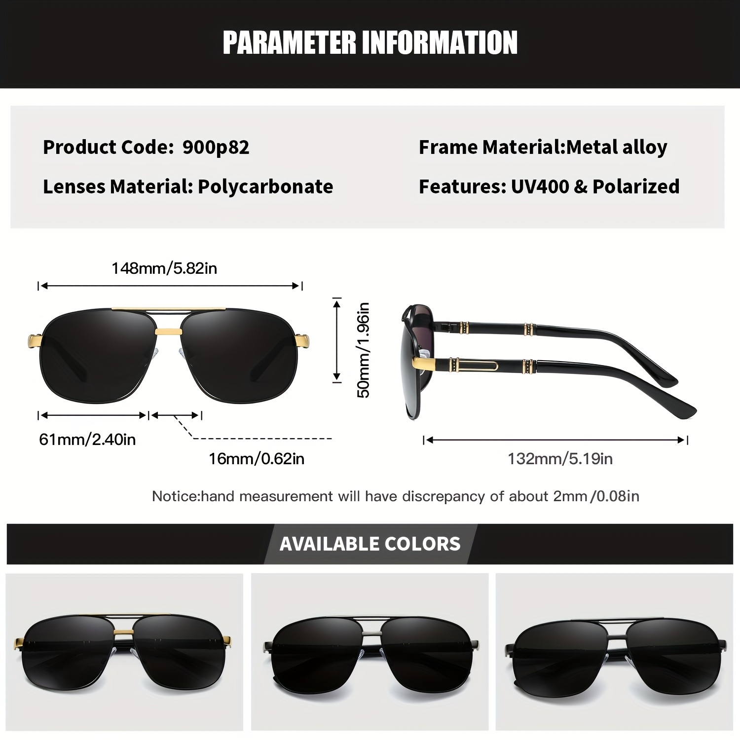 Men and Women Polarized Sunglasses with Aloly Frame
