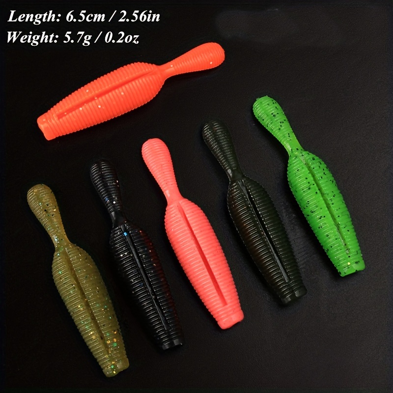 6pcs/lot T Tail Soft Worm 3.2g 75mm Paddle Tail Lure wobbler