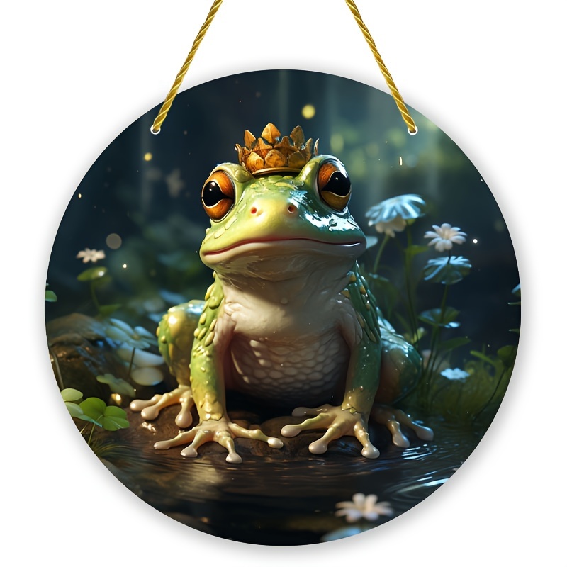 Funny,frog,noble Frog Prince,acrylic Disc,round Sign,acrylic Glass