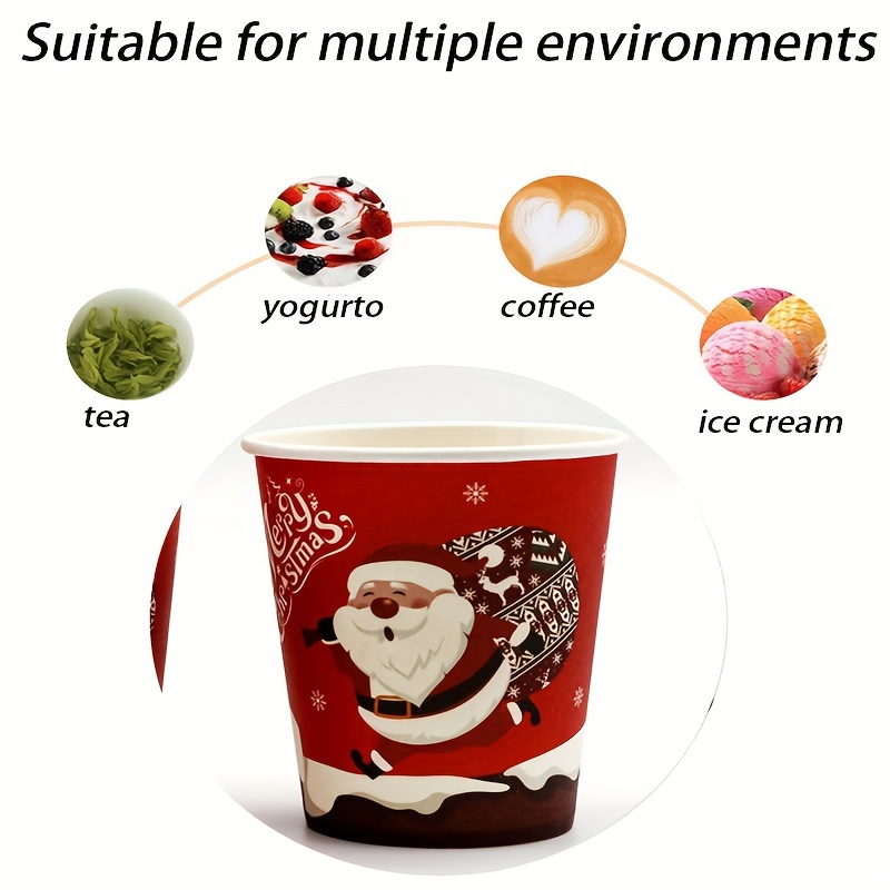 Christmas Santa Coffee Cups Sleeves Hmxpls Disposable Hot - Temu