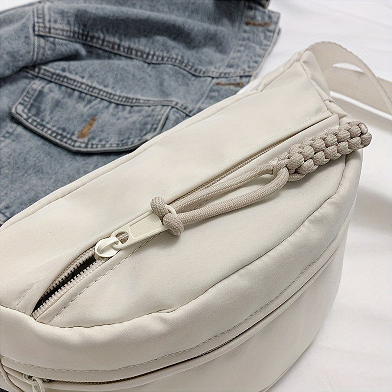 White Zip Detail Bum Bag