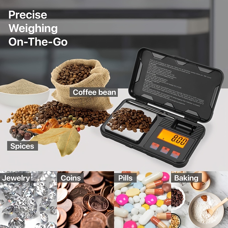 Digital Milligram Scale, Highly Accurate Jewelry Powder Scale 100/0.001  Grams with 100g Weights, Powder Tray and Tweezers for Weighing Powders,  Drugs