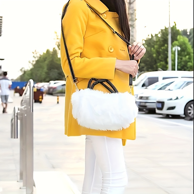 Yellow discount fur bag