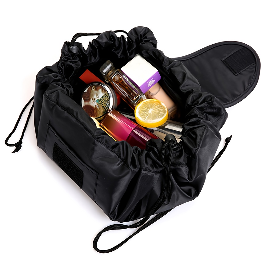 1pc Lazy Makeup Bag Drawstring Organizer Portable Travel Storage Black  Cosmetic Bag Make Up Organizer Makeup Storage Makeup Pouch Black Friday