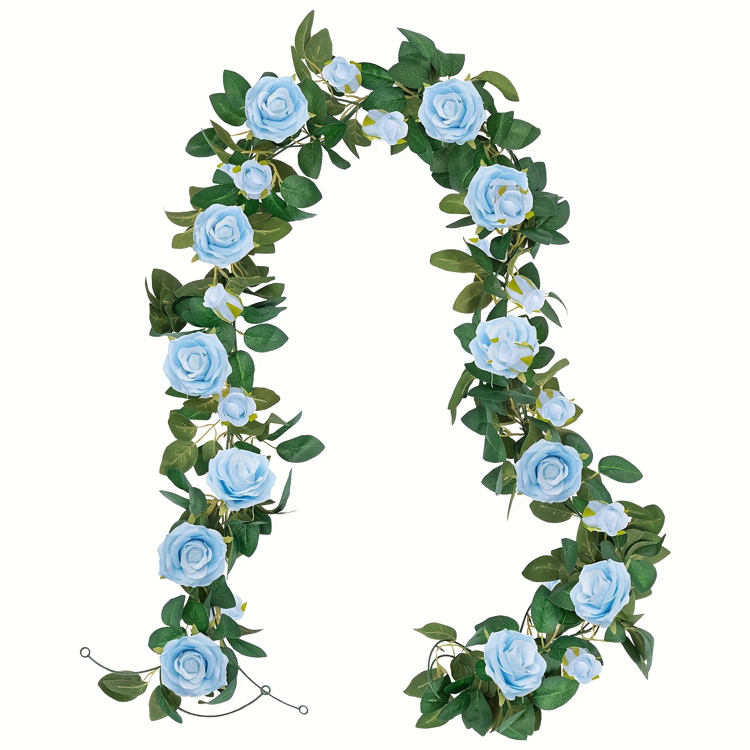 

3pcs 19.5ft Blue Rose Garland Fake Flower Vines Faux Artificial Floral Garland Hanging Rose Ivy For Wedding Arch Garden Ceremony Background Valentine's Day Outdoor Wall Decor Spring Decor