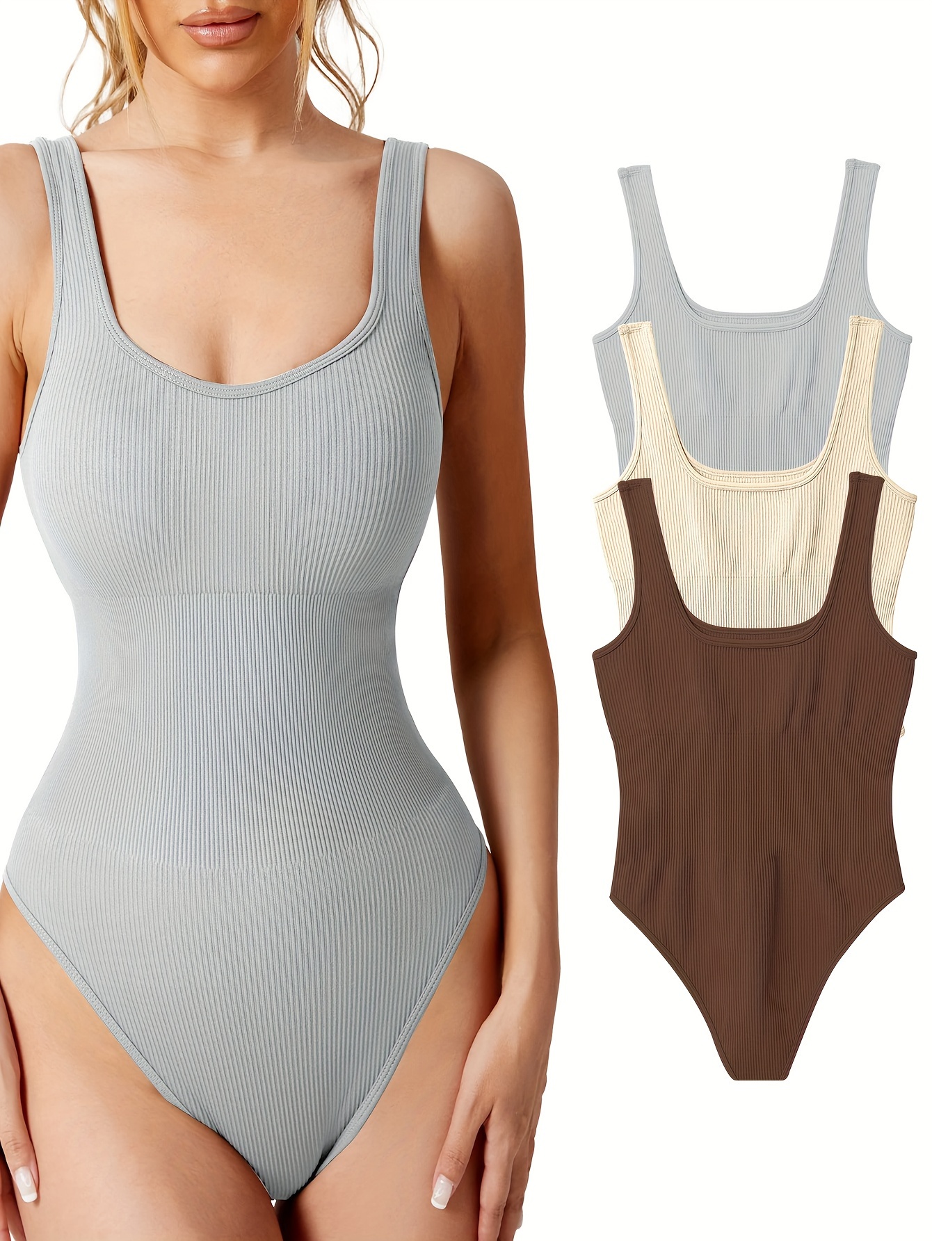Women's Solid Color High Stretch Workout Halter Rompers - Temu