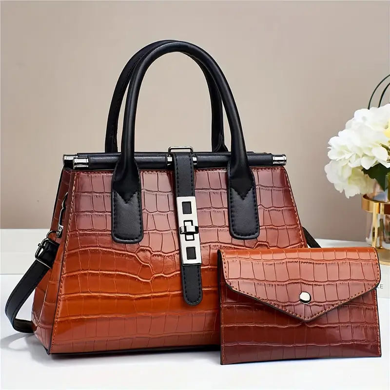 fashion top handle satchel bag trendy crossbody bag womens casual handbag shoulder bag purse details 2