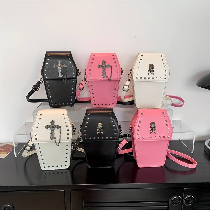 Gothic Heart Shaped Handbag, Y2k Mini Chain Crossbody Bag, Punk Style Love  Purse For Women - Temu