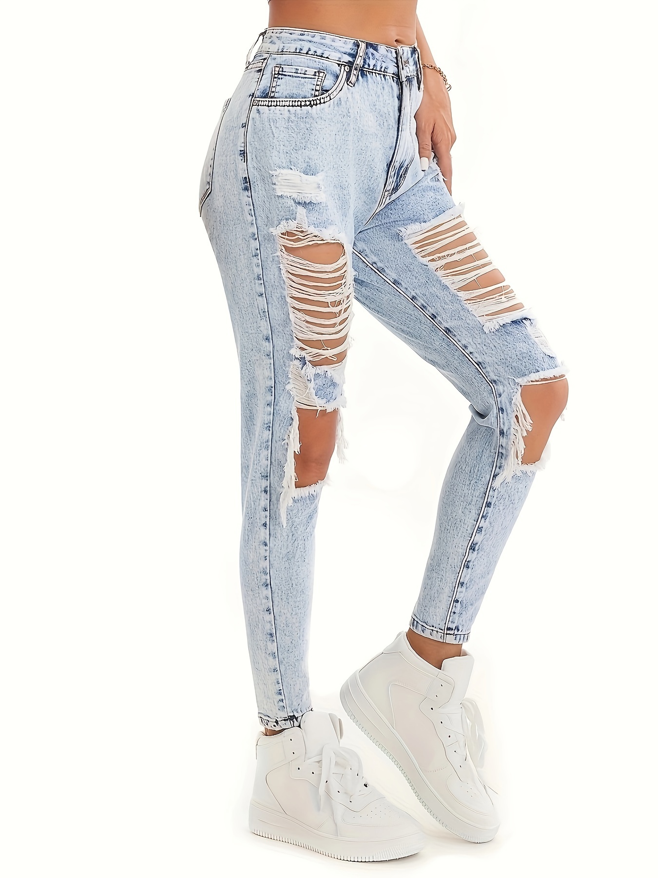 Jeans Rotos Mujer De Baja Altura - Temu Chile