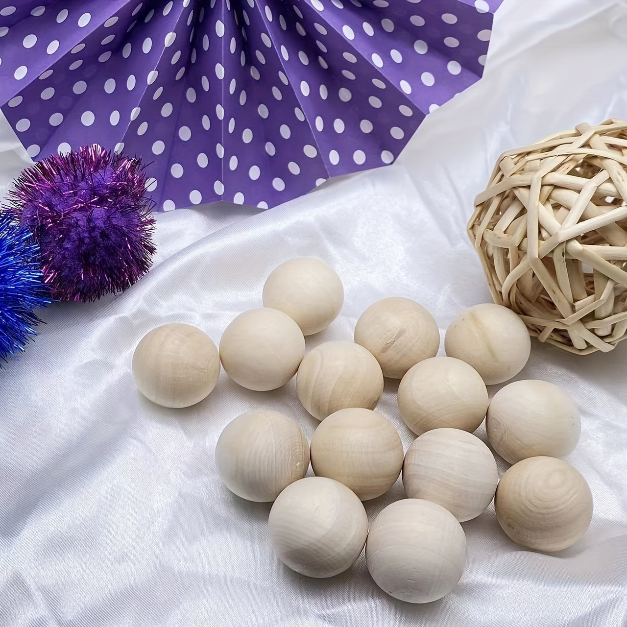 Wooden Balls Hardwood Birch Balls For Diy Creative Crafts - Temu