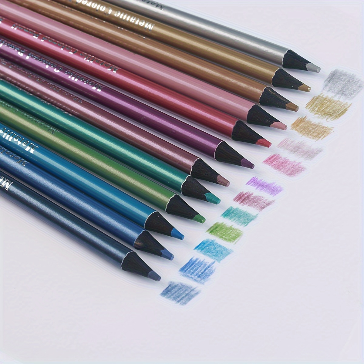 Pencil Set Sketch Water Soluble Oily Metallic Colored - Temu