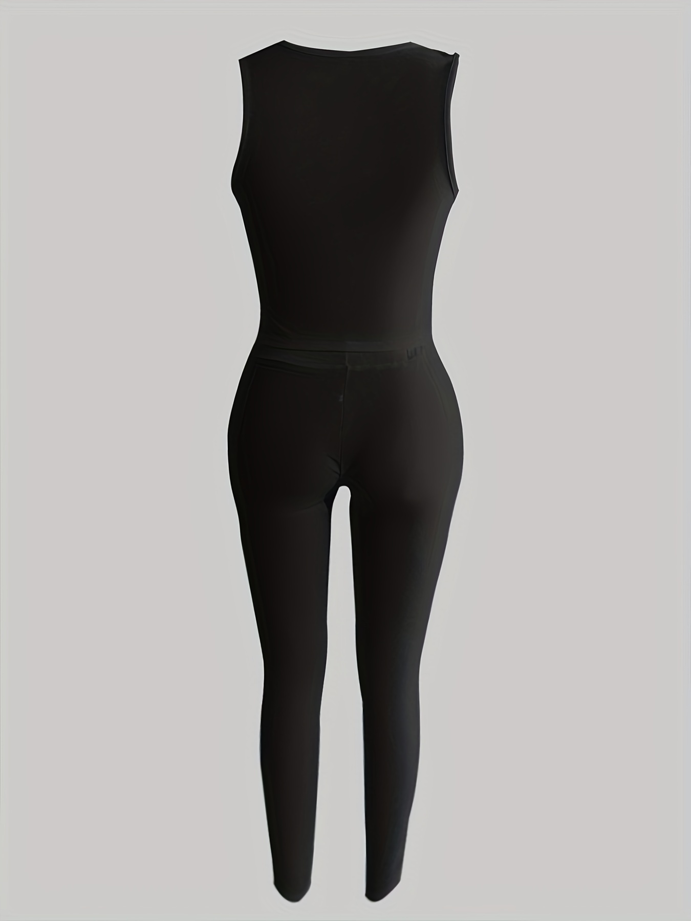 Casual Two-Piece Set Sleeveless Tank Top & High Waist Pants Set