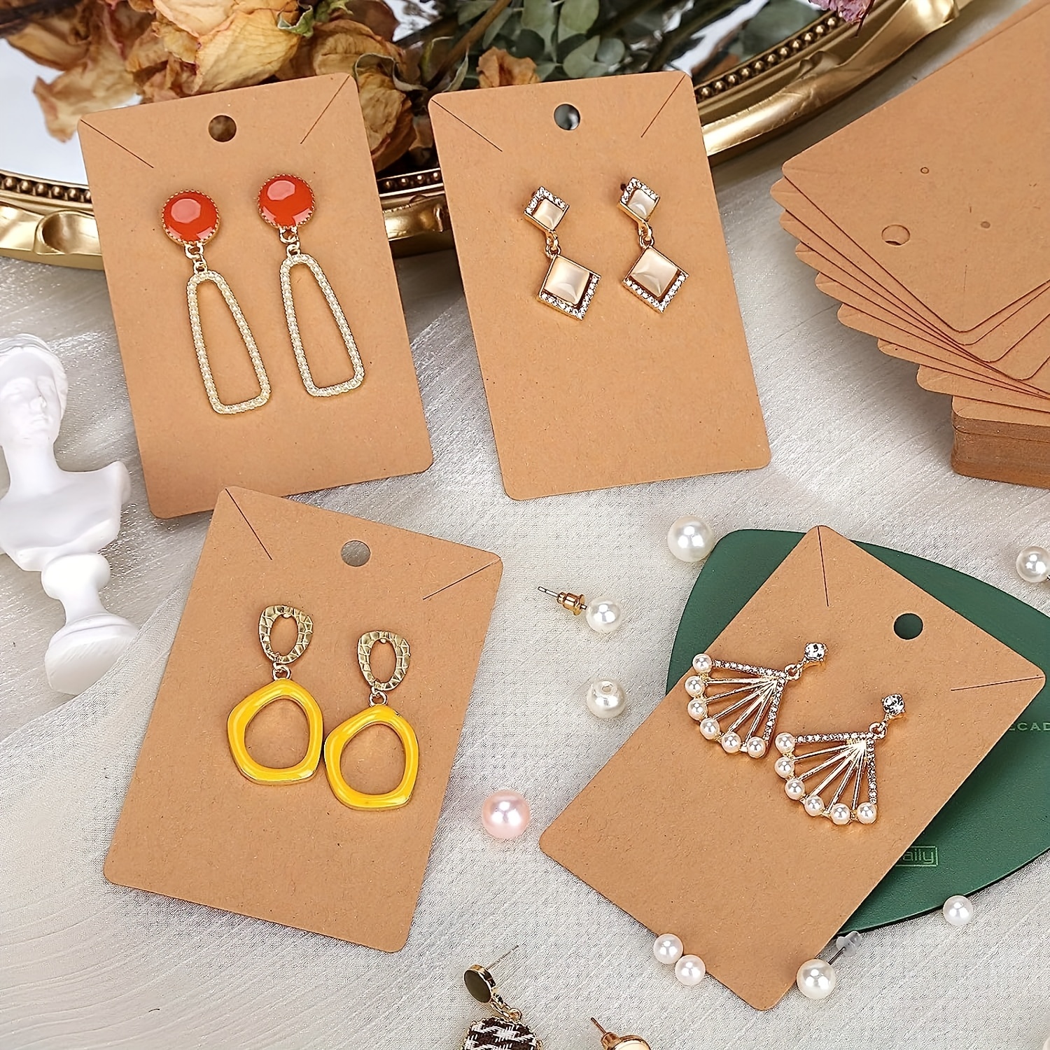 Earring Cards for Selling With 200pcs Durable Packing Bags, Sturdy Earring  Display Cards for Packing Earring, Necklace, Jewelry 
