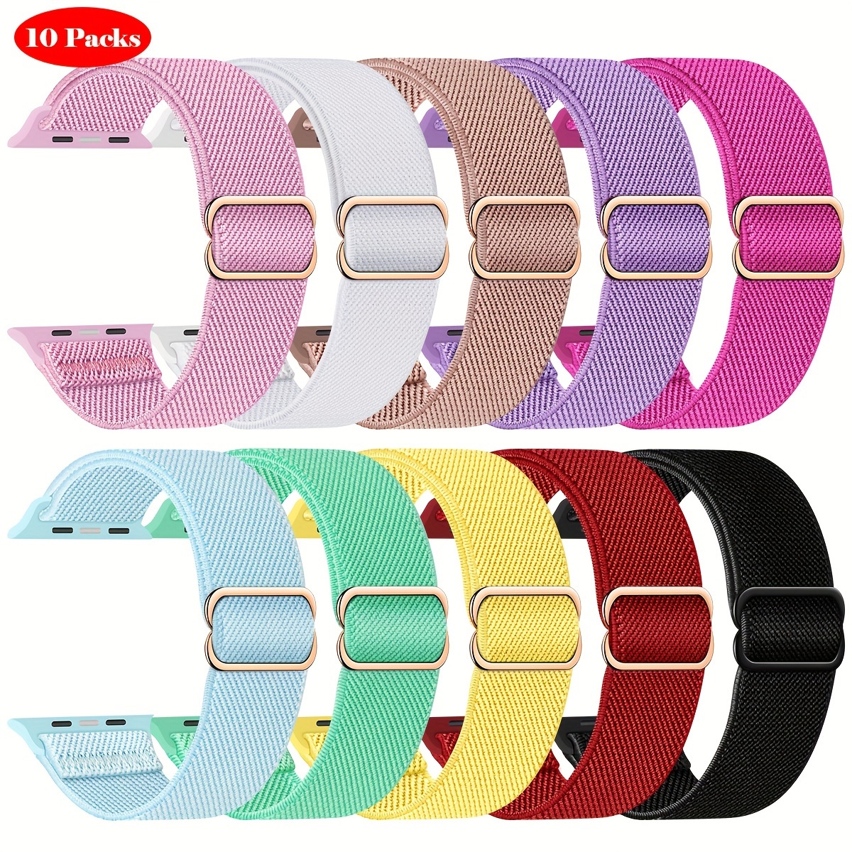 Pack Of 10 Nylon Woven Watch Bands Suitable For Watch