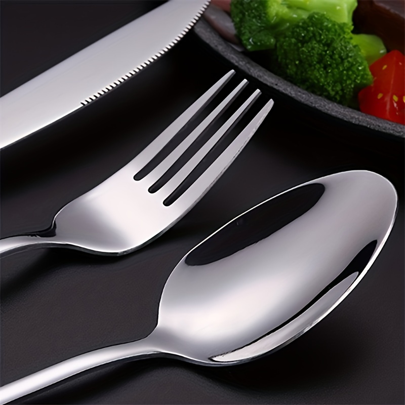 Forks And Spoons Silverware Set Dinner Forks/spoons Round - Temu