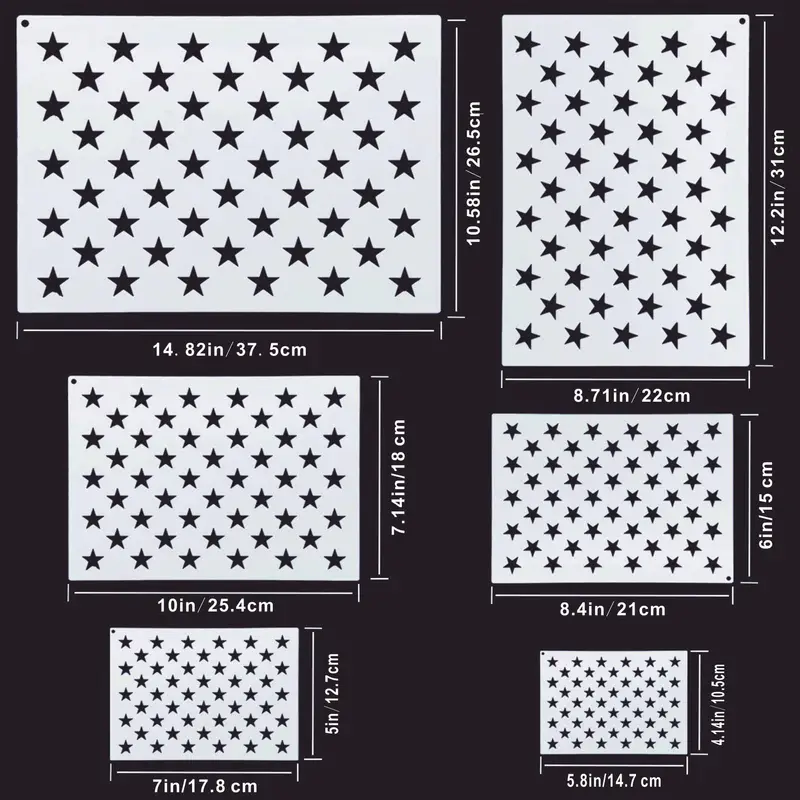 American Flag 50 Star Stencils and 13 Stars 1776 Templates [6