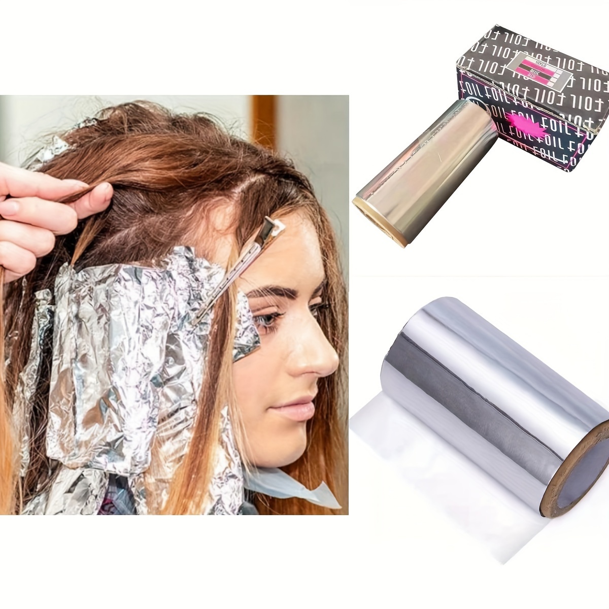 FRCOLOR 3 Rolls perm tin foil Hair Coloring Foil hair foils for bleach hair  coloring highlighting foil professional hair foil hairdressing foil