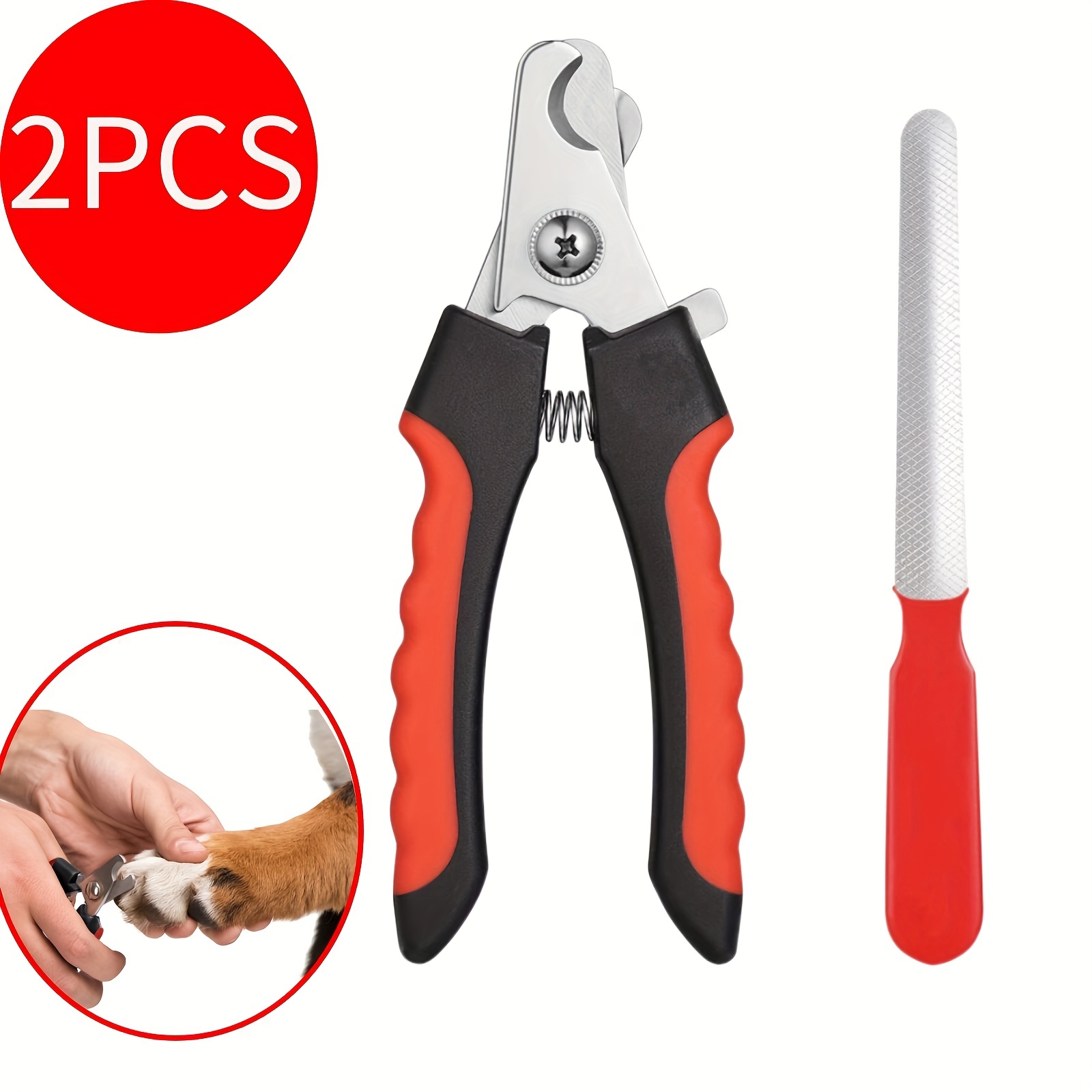 

2pcs Pet Nail Scissors Set Dog And Cat Nail Clippers For Small, Medium And Large Size Pets Supplies