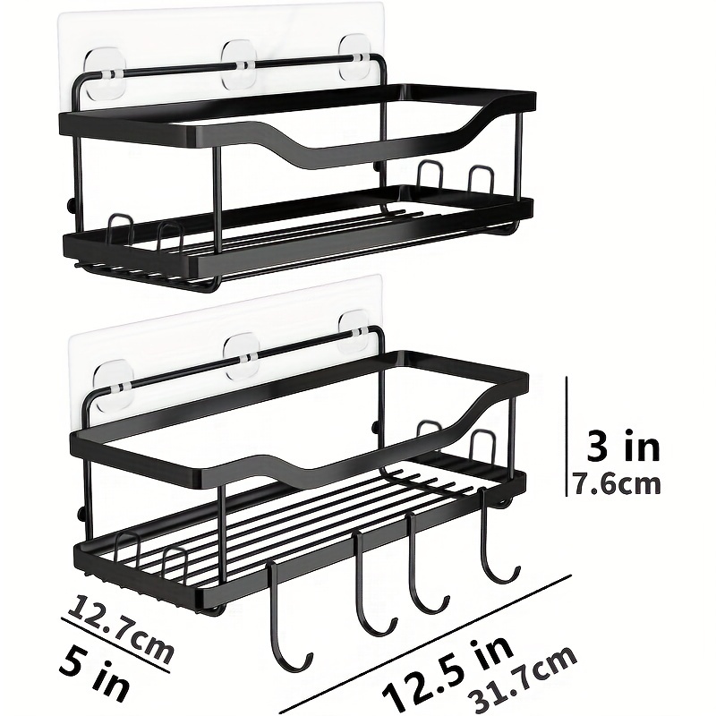 2-Pack 9 Rustproof Stainless Steel Shower Caddy, Adhesive Small
