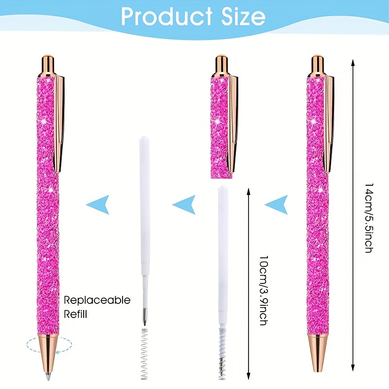 Lovely Diary Pen Luxury Glitter Ballpoint Pen For Women - Temu