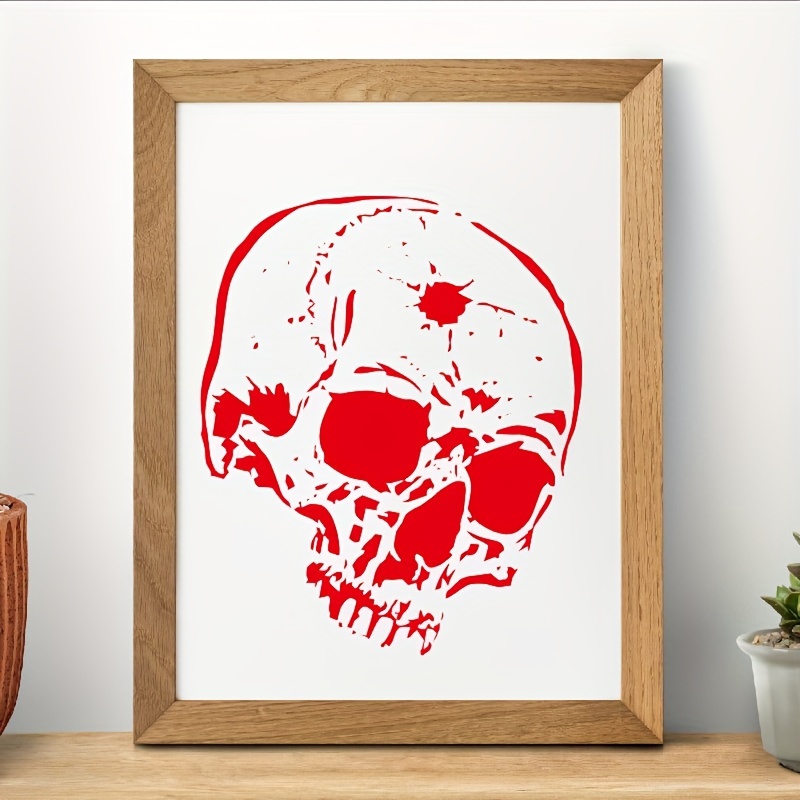 Skull Of Death Reusable Premium Quality Mylar Stencil For - Temu