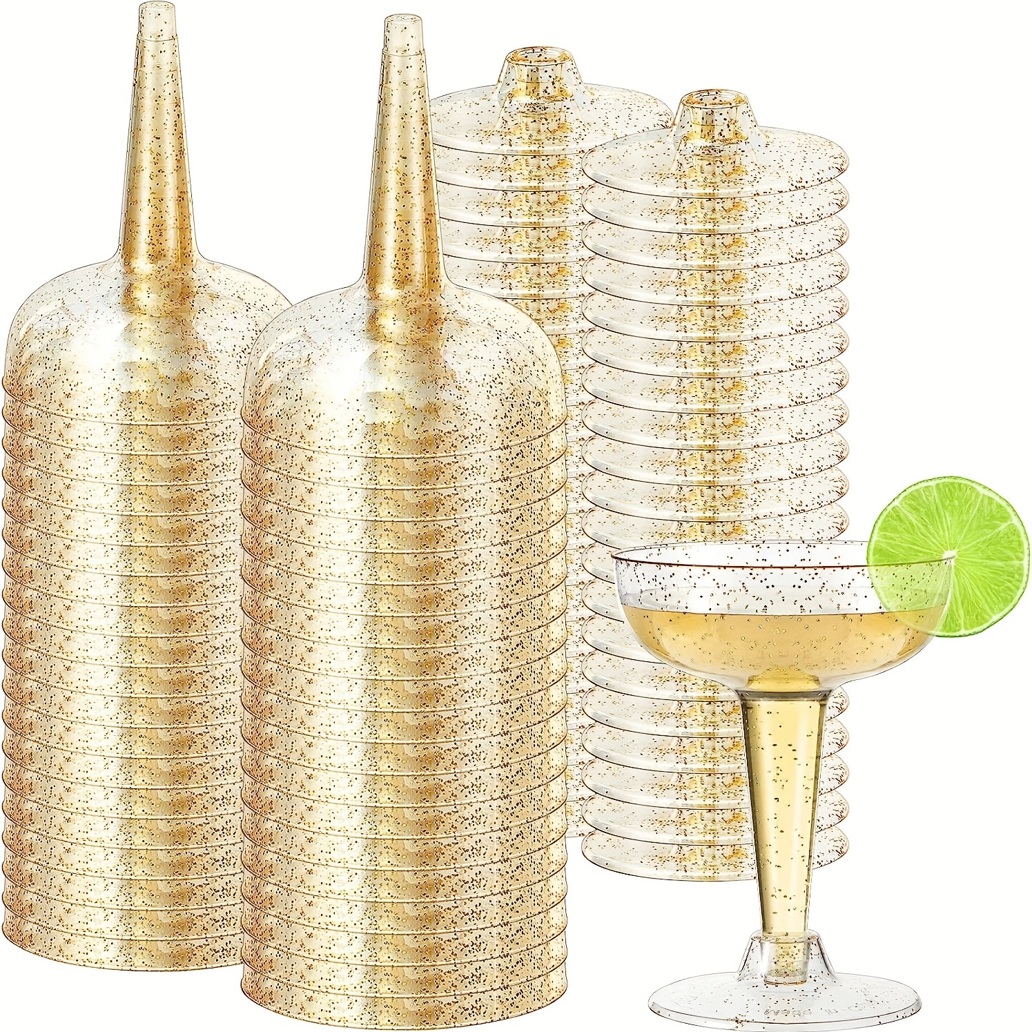 Copas de champán de plástico de 5 onzas, plástico duro, desechable,  transparente, como copas de champán, copas de champán, copas para tostar  sin BPA -  México