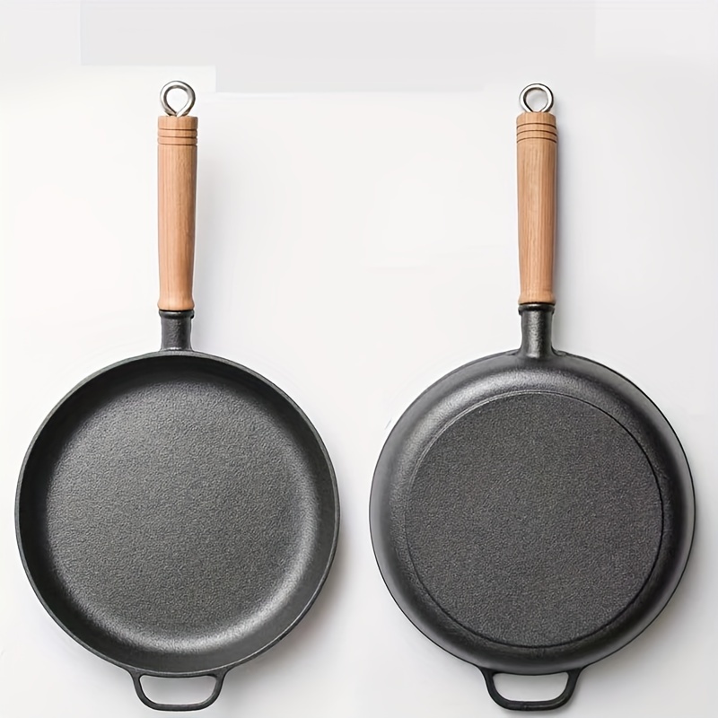 Crepe Pan Pancake Pan Nonstick Frying Pot With Wooden Handle - Temu