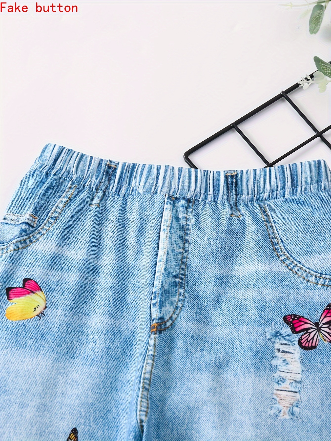 Buy Girls Jeans and Pants with Butterfly Print – Mumkins