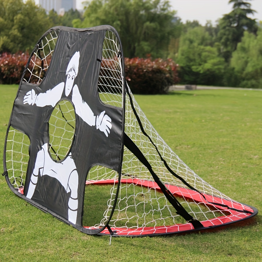 1pc portable rebound folding soccer training goal target movable football goal net for indoor outdoor lawn yard details 2