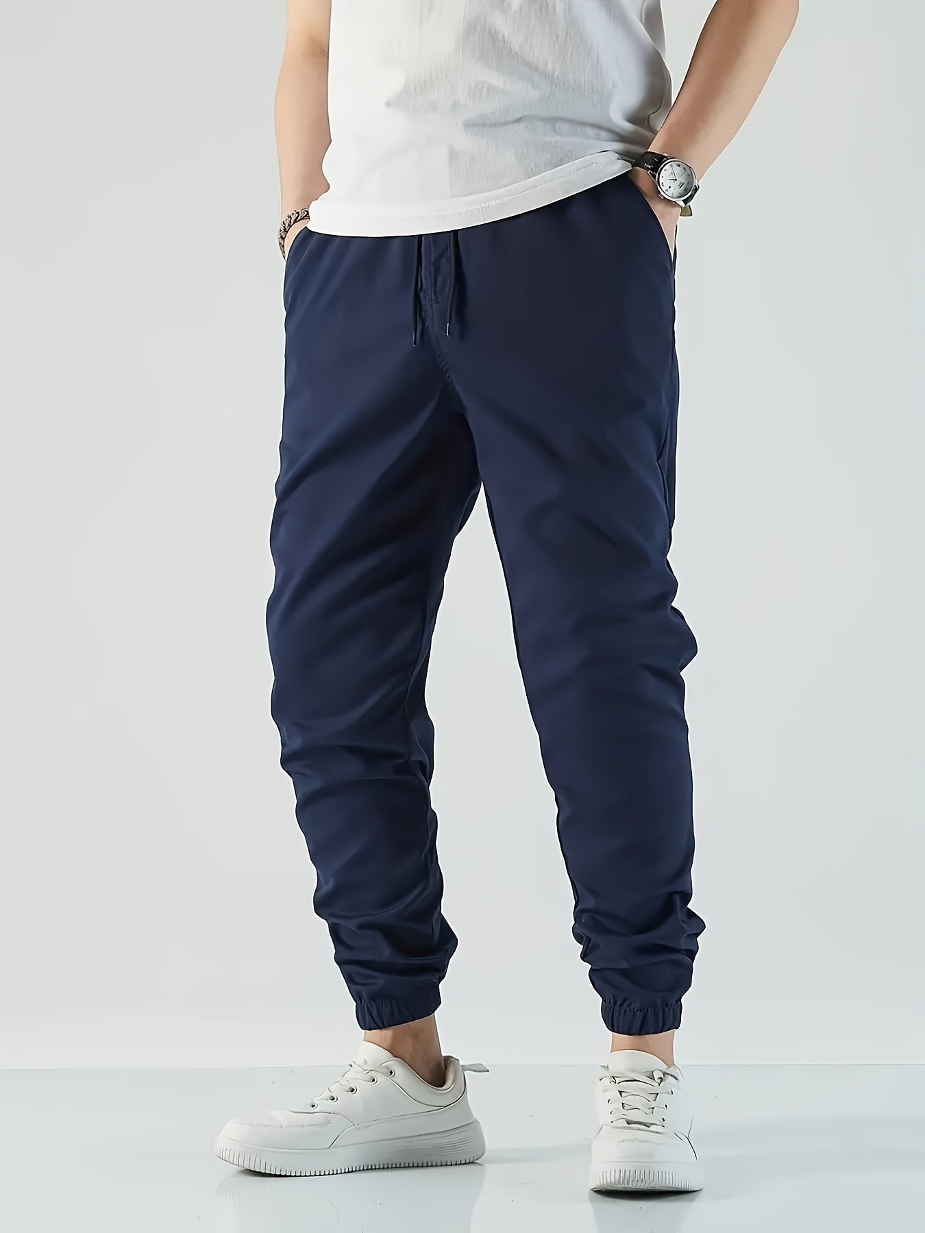 Blue joggers outfit on sale mens