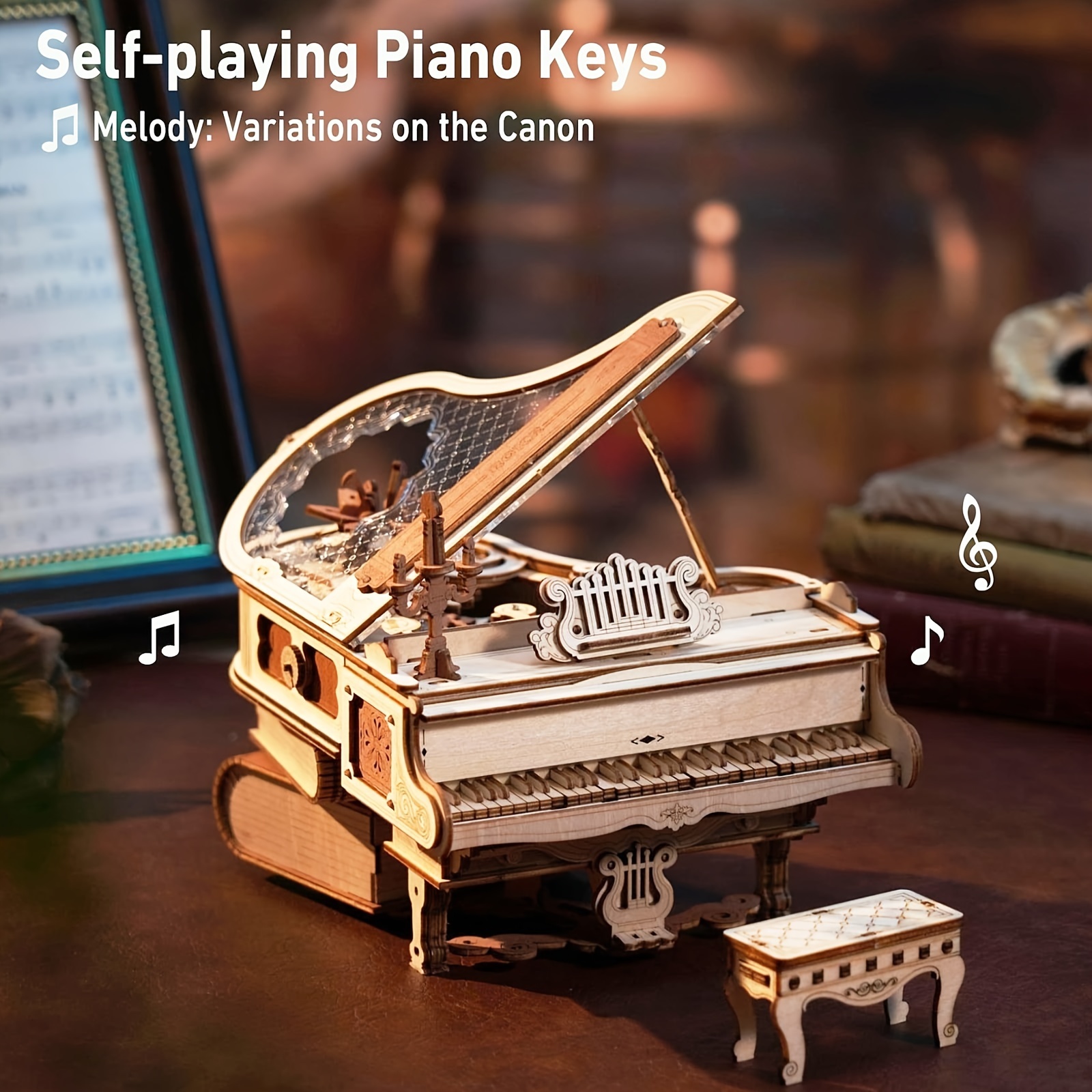 ROKR Magic Piano Mechanical Music Box 3D Wooden Puzzle