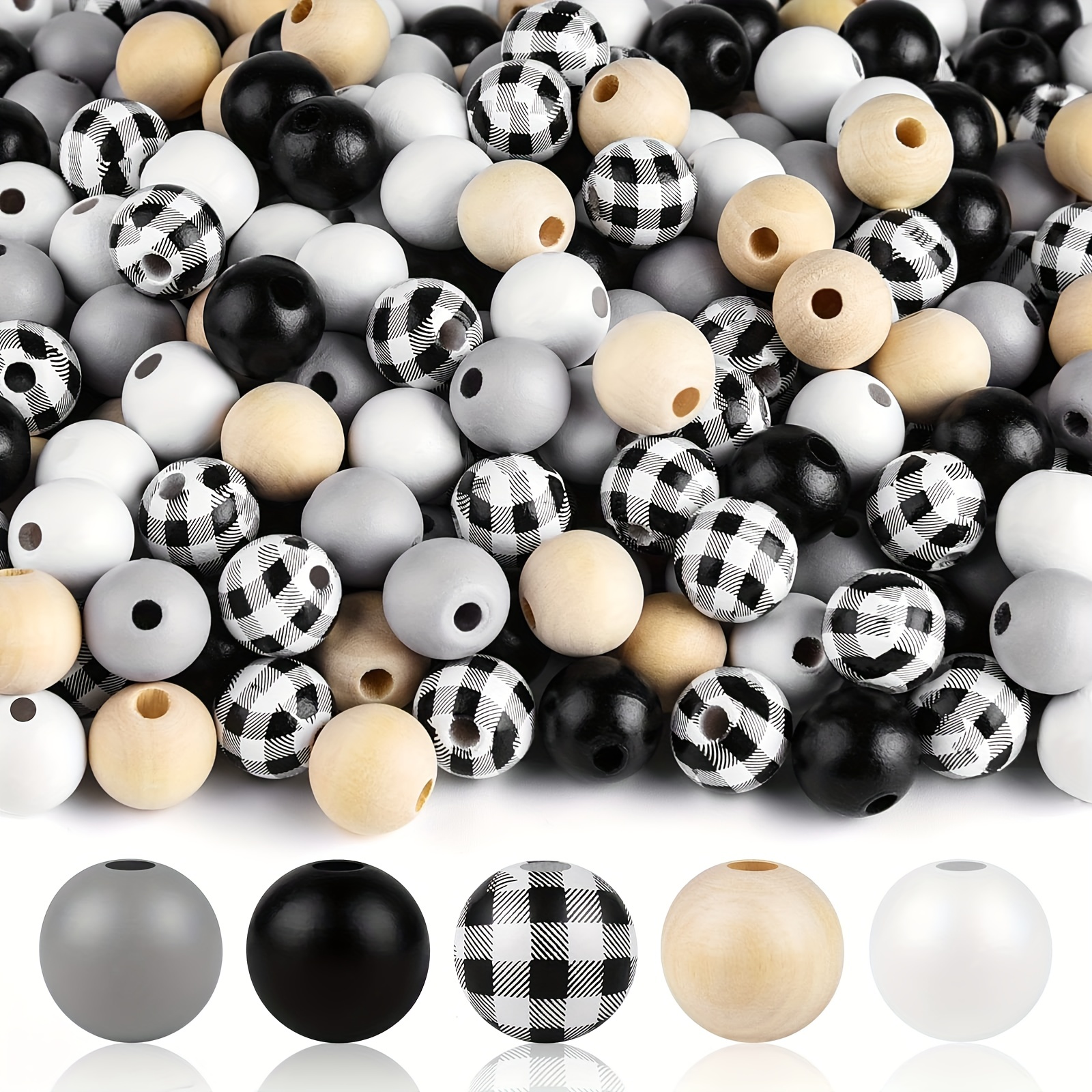 Wooden Handmade Diy Beads Bulk Round Loose Beads Log Color - Temu