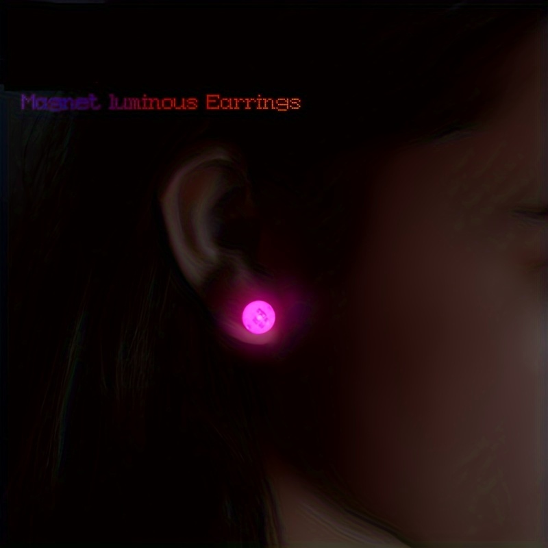2PCS LED Magnet Earrings Party Colorful Earrings, No Ear Holes