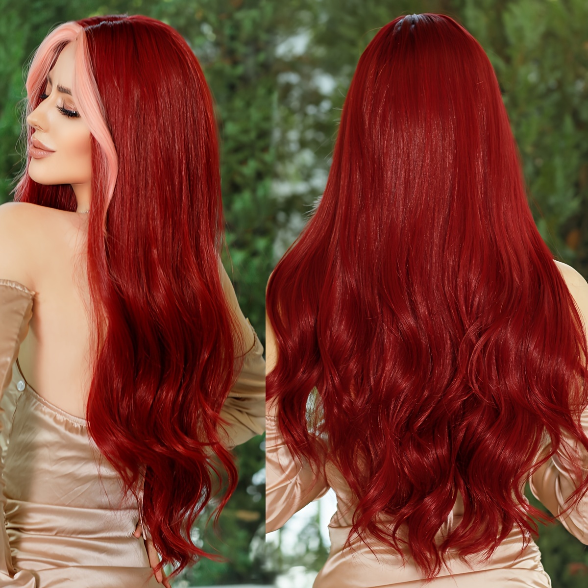 Lace-Front-Perücke Ingwer – Lang, Lockig, Klebstofffrei, Mit Transparentem Spitzenansatz