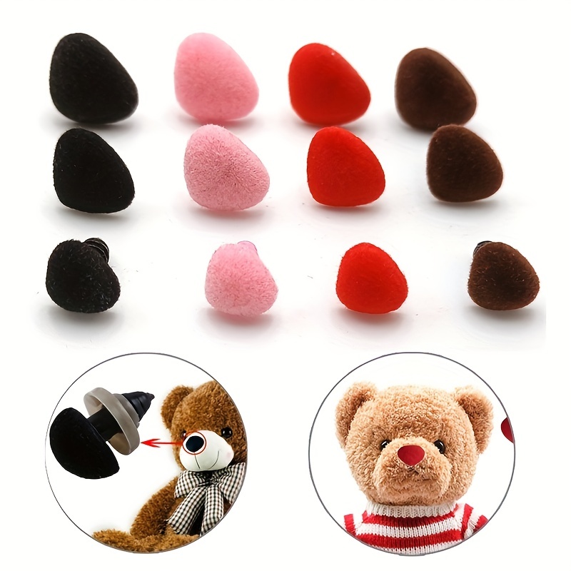 

20pcs/bag Triangle Noses Velvet Nose Doll Craft Button Bear Plush Toys Animal Diy Making Dolls Safety Nose Accessories With Washer