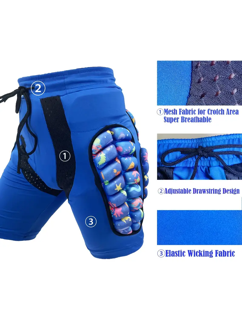 Protective Padded Shorts for Kids - 3D Hip, Butt, and Tailbone Protection  for Snowboarding, Skating, and Skiing