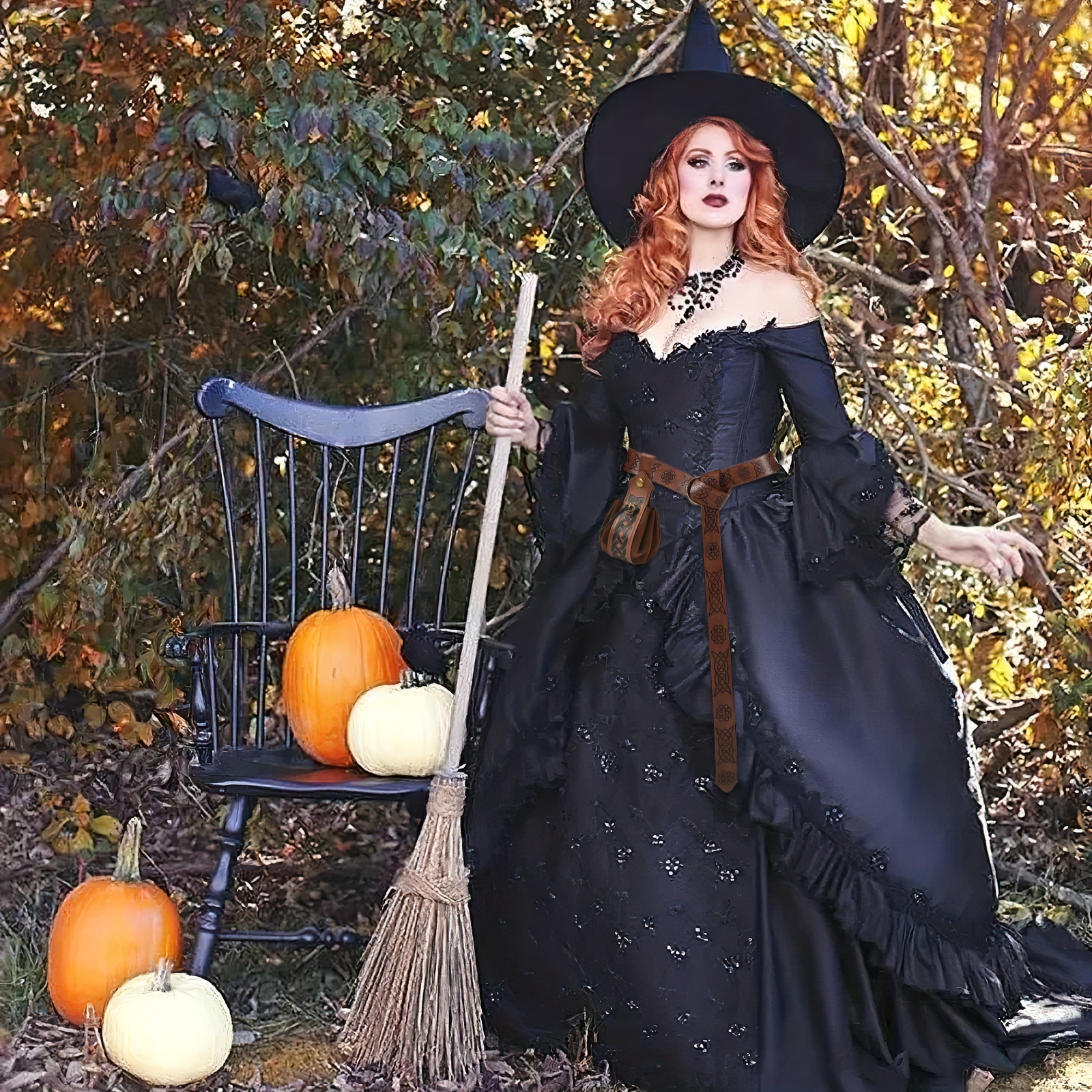 Costume de Magicien pour Halloween, Cosplay Médiéval, Robe de