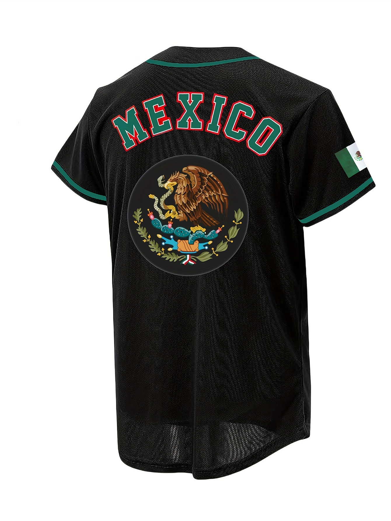 Men's Classic Design Mexico #56 Baseball Jersey, Retro Baseball Shirt, Slightly Stretch Breathable Embroidery Button Up Sports Uniform for Training