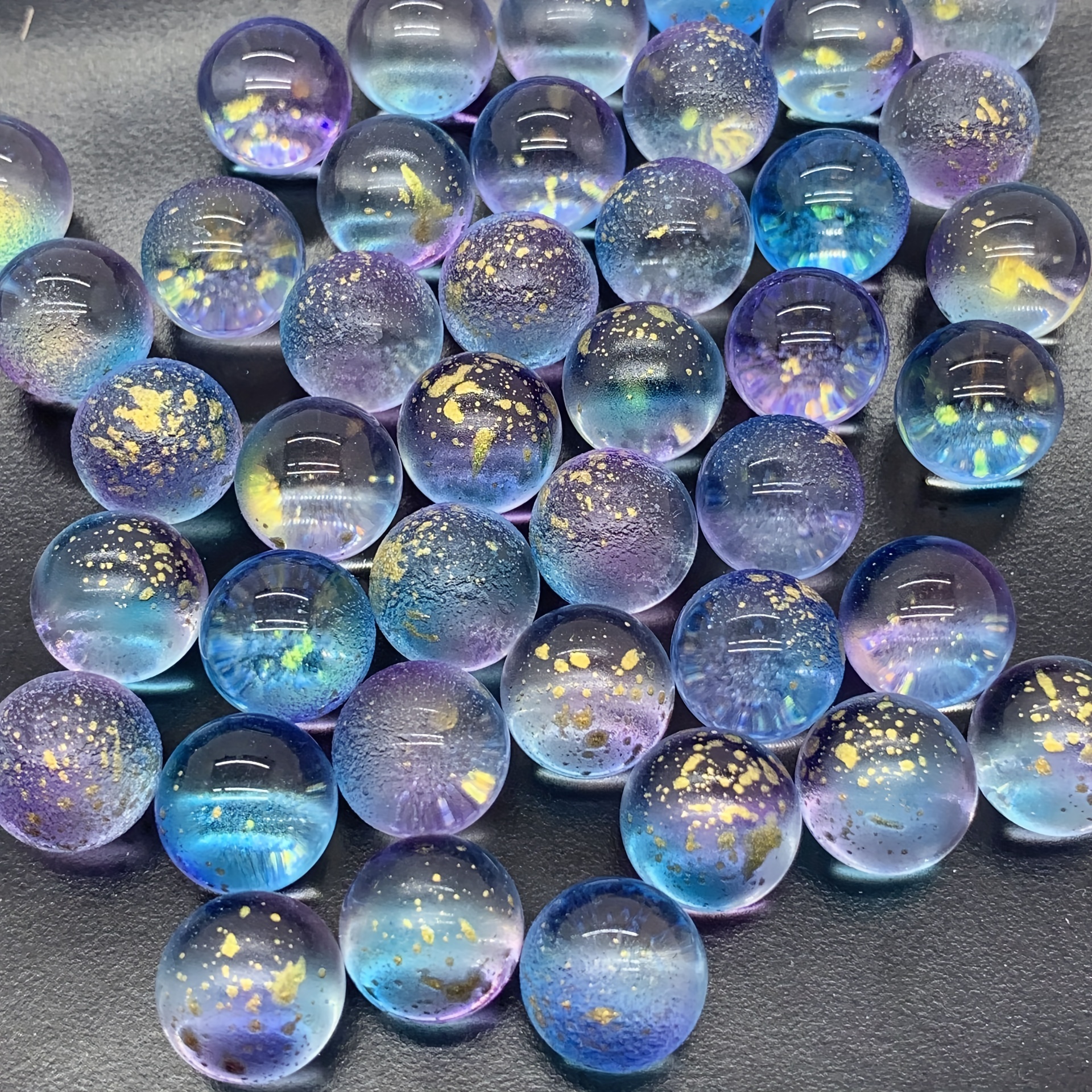 New for 2022 22mm Handmade Art Glass Marbles Set of 12: 4 Riptide, 3  Pollination, 3 Doodles, 2 Insignia 1 of Each New Color and Design. 