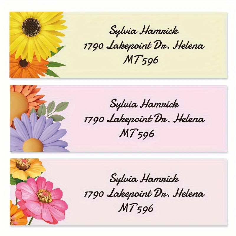 

84/168/252pcs Custom Stickers Transform Your Envelopes Elegant Floral Personalized Return Address Labels, Easy Apply, For All Mail Types