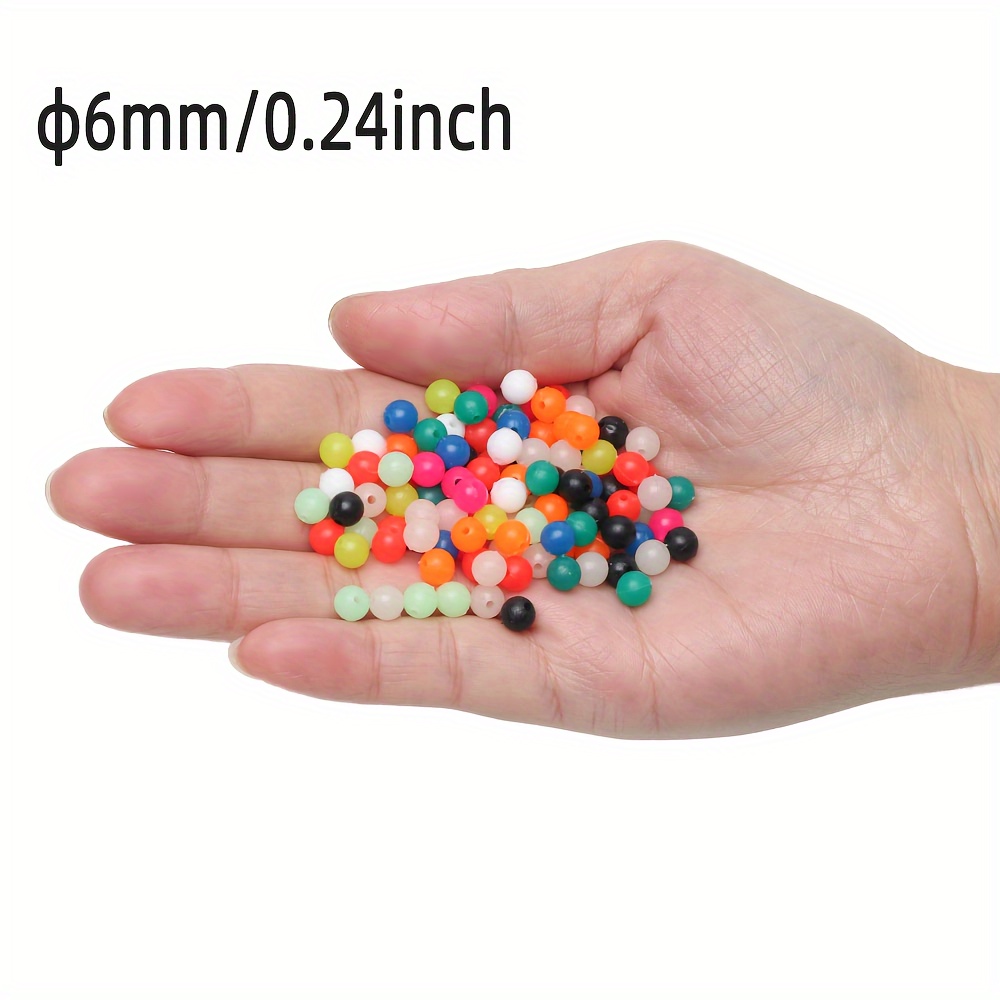 Mixed Color Fishing Beads Hard Plastic Round Beads For - Temu