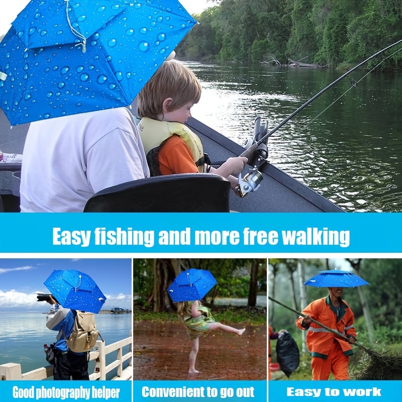 Foldable Fishing Umbrella Hat Anti Rain Sun Protection