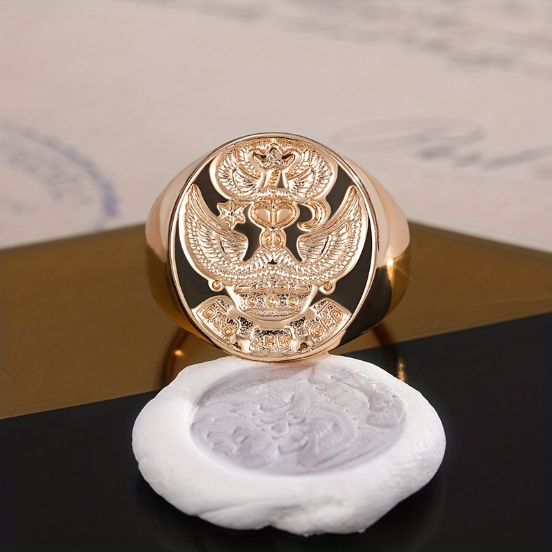 Men's Gothic Double Head Eagle Ring, Retro Punk Style