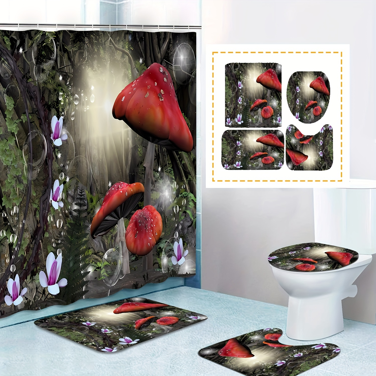 Mushroom Bathroom Decor - Temu