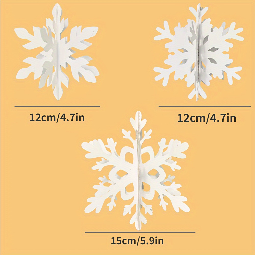 6pcs 3D Snowflake Hanging Decorations Hanging Snowflakes