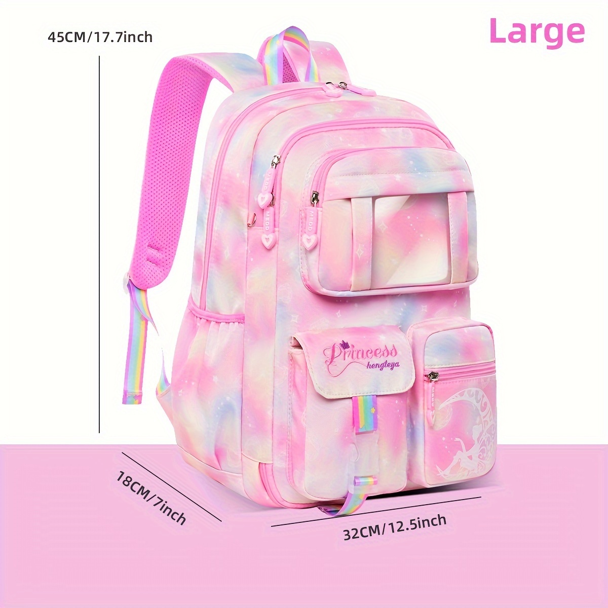 Cute Backpack For Girls 4-6 Multi-pocket Pink Waterproof Backpacks